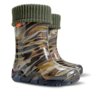 Кафяви детски ботушки, pvc материя - ежедневни обувки за есента и зимата N 100012914