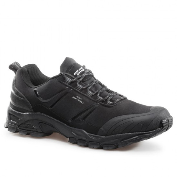 Черни мъжки маратонки, текстилна материя - спортни обувки за целогодишно ползване N 100021600