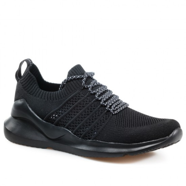 Черни мъжки маратонки, текстилна материя - спортни обувки за целогодишно ползване N 100021607