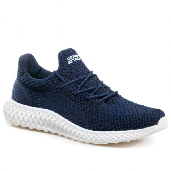 Сини мъжки маратонки, текстилна материя - спортни обувки за целогодишно ползване N 100021614