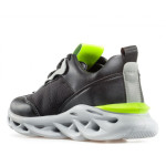 Сиви мъжки маратонки, текстилна материя - спортни обувки за целогодишно ползване N 100021624