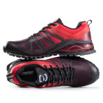Червени мъжки маратонки, текстилна материя - спортни обувки за целогодишно ползване N 100021626