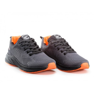 Сиви мъжки маратонки, текстилна материя - спортни обувки за целогодишно ползване N 100021629