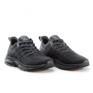 Черни мъжки маратонки, текстилна материя - спортни обувки за целогодишно ползване N 100021631