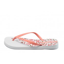Дамски чехли в бяло и розово Ipanema 81433 бяло-кораловоKP