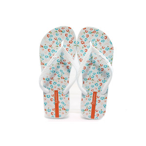 Дамски чехли бели Ipanema 81433 бели със сини цветяKP