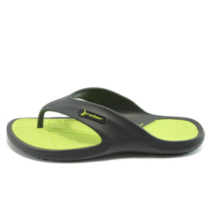 Мъжки чехли в черно и зелено Rider 81147 черни-зелениKP