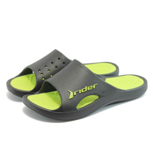 Мъжки чехли в черно и зелено Rider 81148 черно-зелениKP