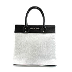 Дамска чанта бяло-черна кожа - анаконда СБ 1122 бяло-черна анакондаKP