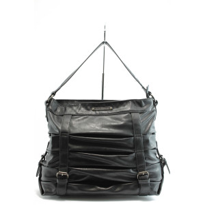 Дамска чанта черна с набор на кожата ПБ 9302чернаKP