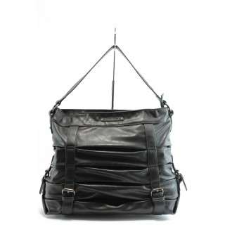 Дамска чанта черна с набор на кожата ПБ 9302чернаKP