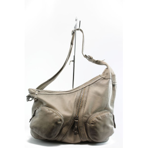 Дамска бежова чанта от естествена кожа ИО 71KP