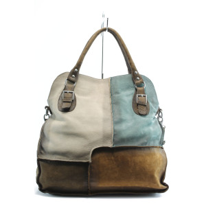 Дамска цветна чанта естествена кожа ИО 12кKP