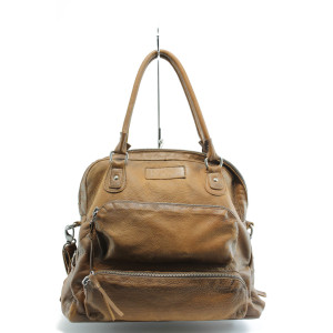 Дамска чанта кафява естествена кожа ИО 2 конякKP