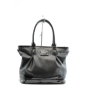 Стилна дамска чанта СБ 1090 черна кожа н.пKP