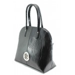 Стилна дамска чанта черна кожа и лак СБ 1120 черна кожа и лакKP