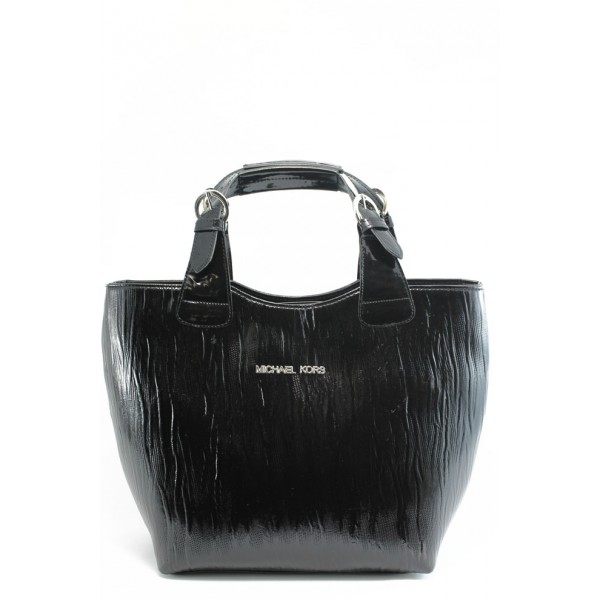 Стилна дамска чанта черен лак - лиана СБ 1130 черна лианаKP