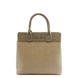 Стилна дамска чанта с лачени точки СБ 1122 св.кафява с точкиKP