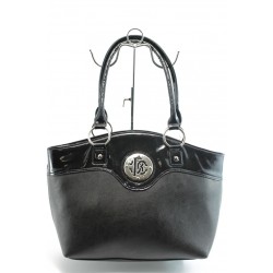Стилна дамска чанта черна кожа СБ 1128 черна кожаKP