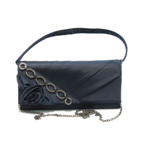 Стилно сатенето дамско портмоне синьо ФР 238 синяKP