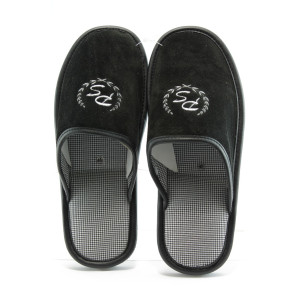 Мъжки чехли домашни в черен цвят Полима 30чKP