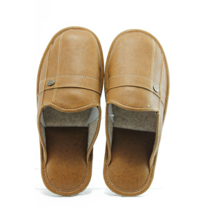 Мъжки чехли кафяви домашни Полима 14кKP