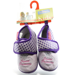 Детски домашни пантофки с лепенка лилави ДФ PIGGYлKP