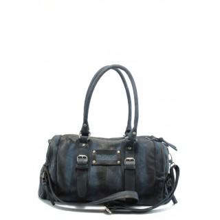 Дамска чанта в черен и син цвят ИО 5 черно-синяKP