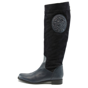 Дамски ботуши сини равни ГО 30320синKP