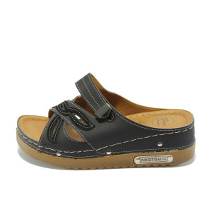 Анатомични дамски чехли черни Jump 5149 черниKP