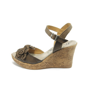 Дамски сандали кафяви с платформа ИО 1482 кафеKP