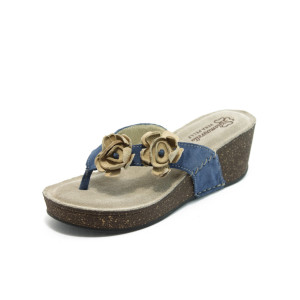 Ортопедични дамски сини чехли с платформа ГР 4900 синиKP