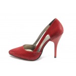 Дамски обувки червени на ток ЕО 25056 червениKP