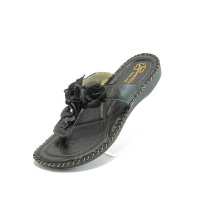 Анатомични дамски чехли с платформа ГР 4050 черниKP