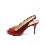 Червени дамски обувки лачени на ток МИ 72 червен лакKP