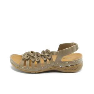 Анатомични дамски сандали бежови Jump 5038 кумKP