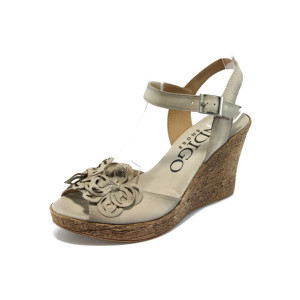 Анатомични дамски сандали бежови с платформа ИО 1482 бежовоKP