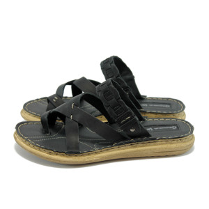 Анатомични дамски чехли в черно МЙ 24184 черниKP