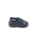 Бебешки обувки с лепенка сини МА 13-110т.синKP