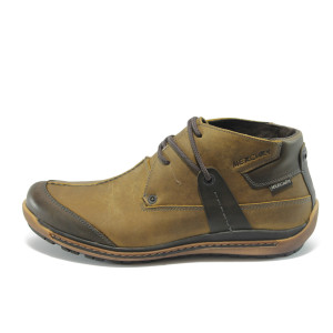 Мъжки боти кафяви с връзки МЙ 93088зKP