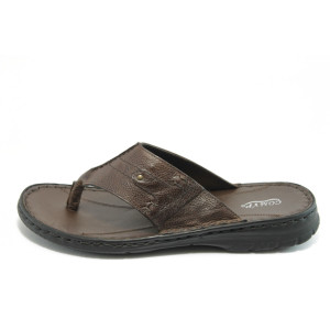 Анатомични мъжки чехли кафяви КП 6711 кафявиKP