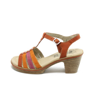 Дамски сандали в оранжево и кафяво Caprice 28755KP