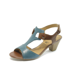 Дамски сандали в синьо и кафяво Caprice 28201-22 синьо-конякKP
