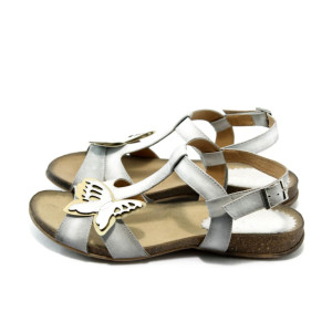 Анатомични дамски сандали бели ИО 1392 бяла пеперудаKP