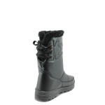 Черни дамски ботуши, здрава еко-кожа - спортни обувки за есента и зимата N 10007464