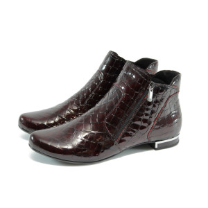 Дамски боти червени лачени МИ 285-257 бордо лакKP