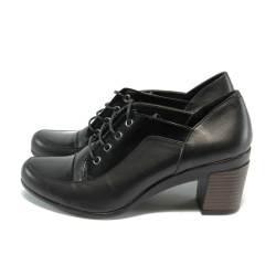 Дамски обувки черни с ток МИ 1002 черниKP