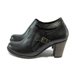 Черни дамски обувки със среден ток МИ 6065 черниKP