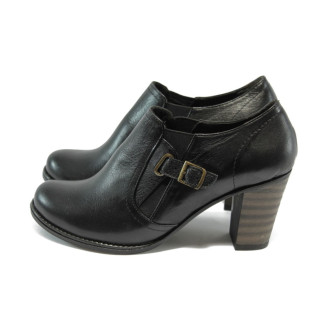 Черни дамски обувки със среден ток МИ 6065 черниKP