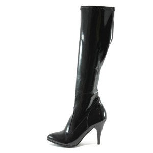 Лачени дамски ботуши МИ 12100 черен лакKP